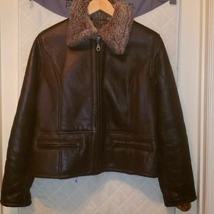 Brown Leather Shearling Jacket